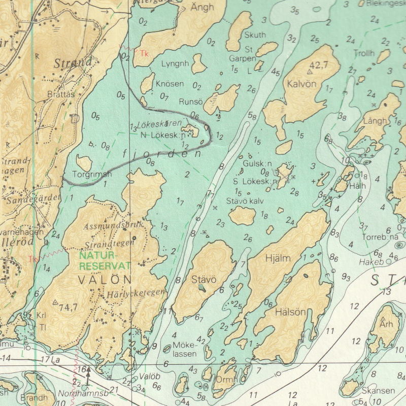 Map of Orust used for navigating